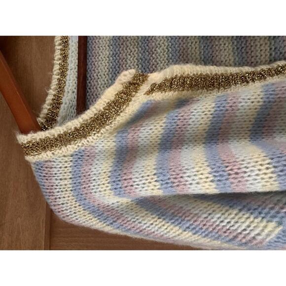 NWT Jessie Liu Wool Blend Knit Cardigan Sweater Metallic Trim Women’s Medium - Picture 5 of 10